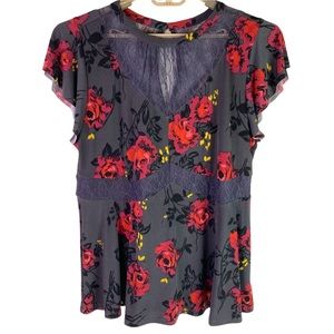 TORRID Floral Lace Flutter Sleeve Blouse | 1X